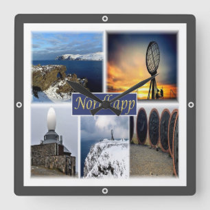 zNO007 NORDKAPP NORTH CAPE, Norway, Europe, Square Wall Clock