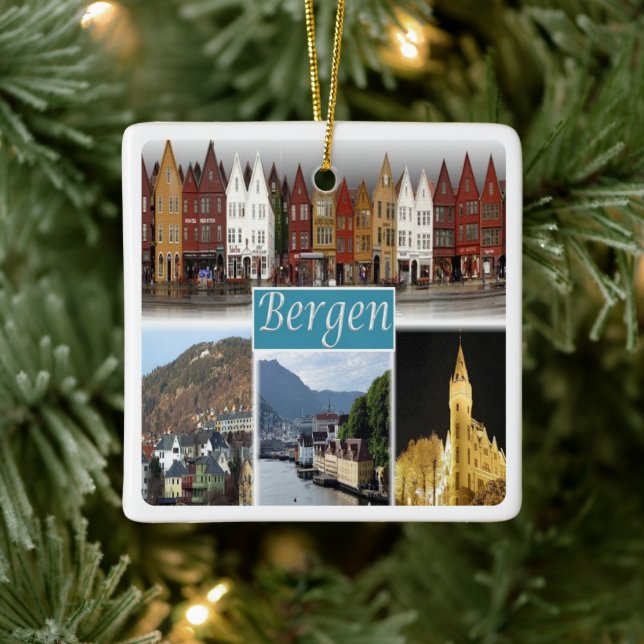 zNO009 BERGEN, Norway, Europe, Ceramic Ornament (Tree)