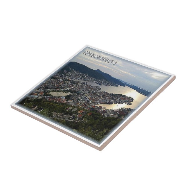zNO018 BERGEN panorama, Norway, Europe, Ceramic Tile (Side)