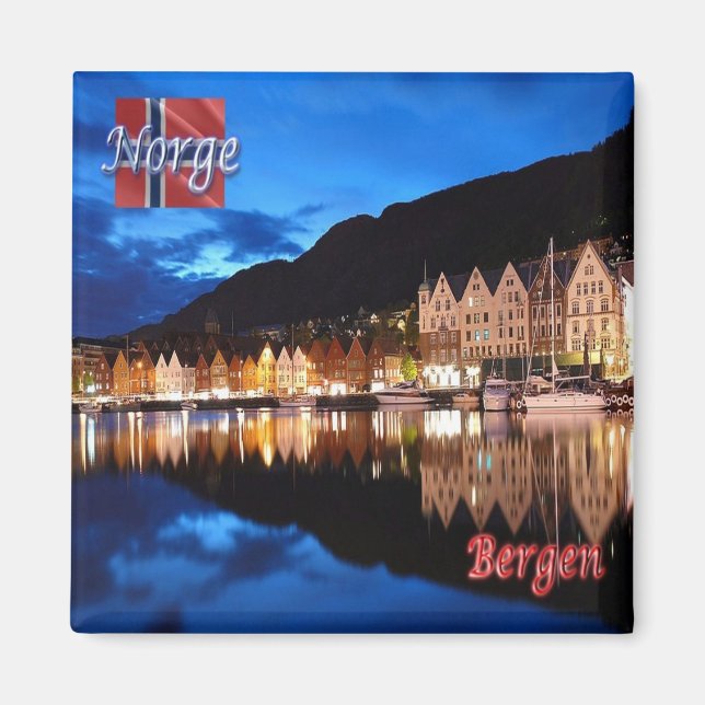 zNO022 BERGEN BRYGGEN, Norway, Europe, Fridge Magnet (Front)