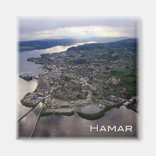 zNO052 HAMAR panorama, Norway, Europe, Fridge Magnet