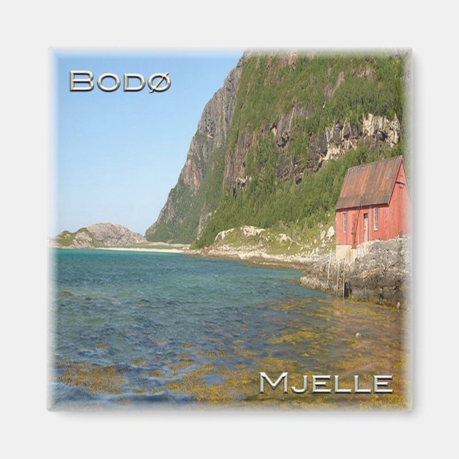 zNO076 BODØ Mjelle beach, Norway, Europe, Fridge Magnet (Front)