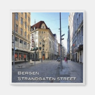 zNO103 BERGEN Strandgaten, Norway, Fridge Magnet