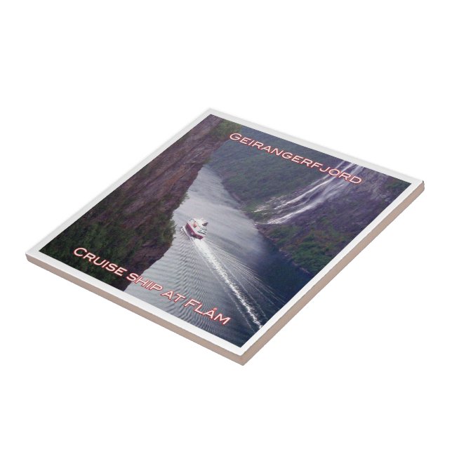 zNO123 GEIRANGERFJORD, MSC Kong Harald, Norway, Ceramic Tile (Side)