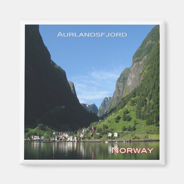 zNO130 AURLANDSFJORD UNDREDAL, from boat, Norway Magnet (Front)