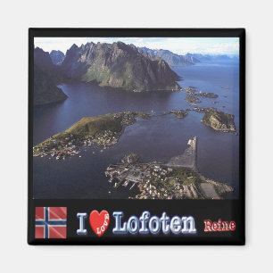 zNO132 REINE "I Love", Lofoten, Norway, Fridge Magnet