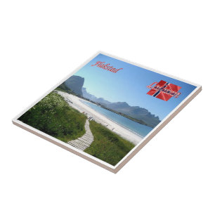 zNO142 FLAKSTAD, Lofoten, Norway, Ceramic Tile