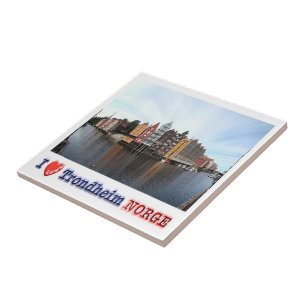 zNO152 TRONDHEIM "I Love", Norway, Europe, Ceramic Tile