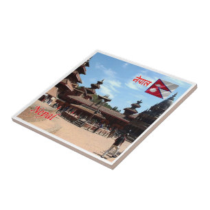 zNP010 PATAN TEMPLES, Nepal, Asia, Ceramic Tile