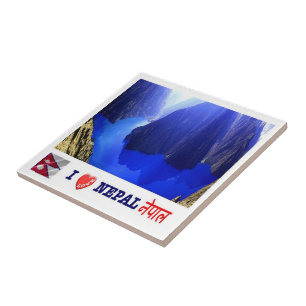 zNP012 i love LAKE PHOKSUNDO in Dolpo Nepal Asia, Ceramic Tile