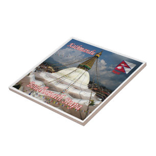 zNP015 BOUDHANATH STUPA, Kathmandu, Nepal, Ceramic Tile