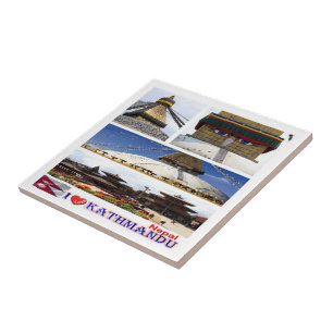 zNP016 i love KATHMANDU mosaic, Nepal Asia, Ceramic Tile