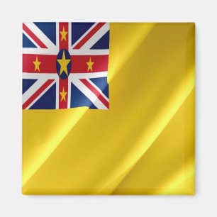 zNU002 NIUE WAVING FLAG, Oceania, Fridge Magnet