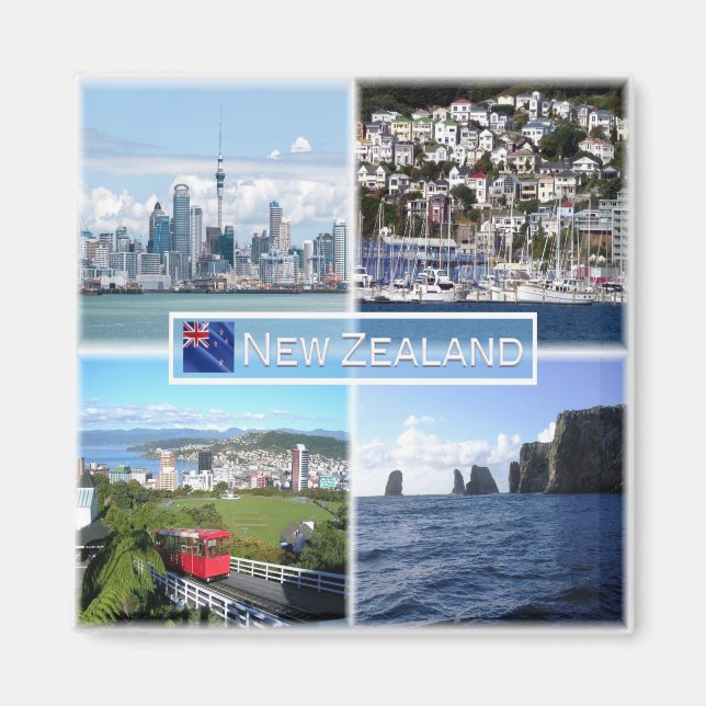 zNZ003 NEW ZEALAND, Mosaic, Oceania, Fridge Magnet (Front)