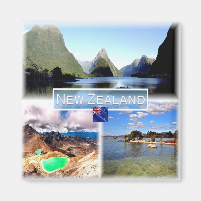 zNZ004 NEW ZEALAND, Mosaic, Oceania, Fridge Magnet (Front)