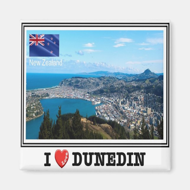 zNZ011 DUNEDIN I Love, NEW ZEALAND,Oceania, Fridge Magnet (Front)