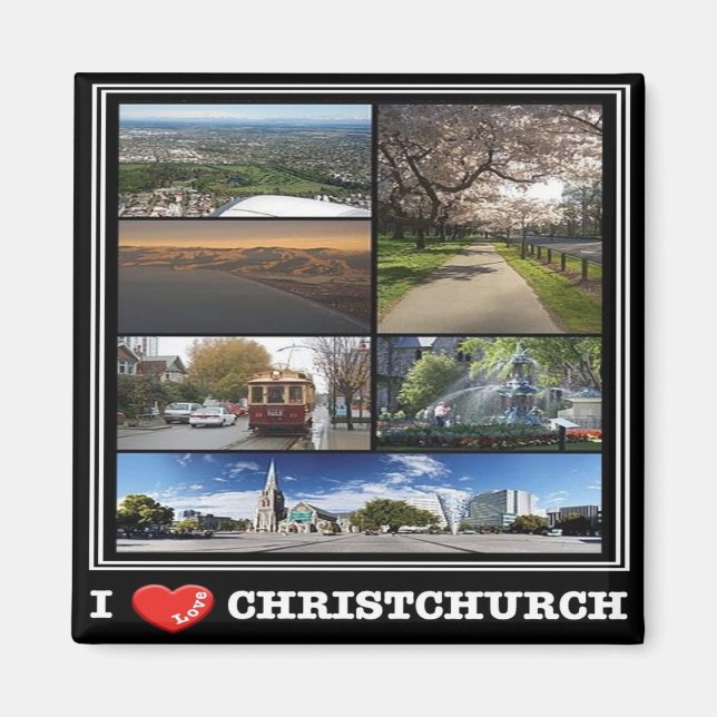 zNZ012 CHRISTCHURCH I LOVE, NEW ZEALAND, Fridge Magnet (Front)