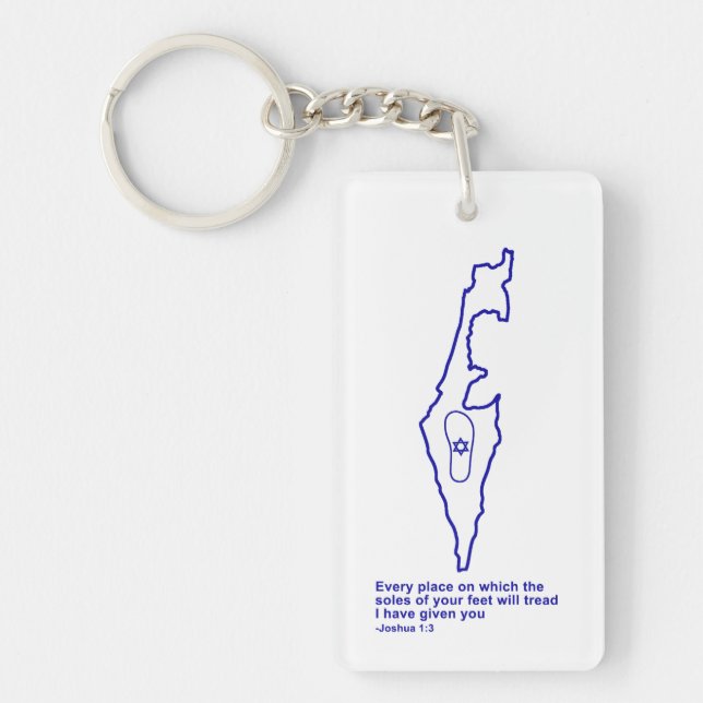 Zo Artzeinu - Joshua 1:3 Key Ring (Front)