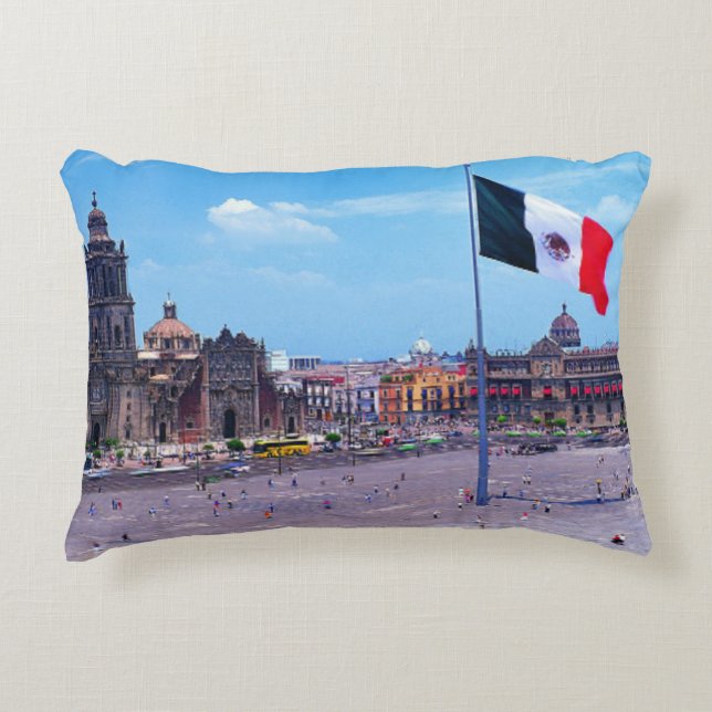 Zocalo, Mexico City, Mexico Decorative Cushion (Front)