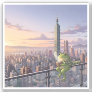 Zochi the Traveling Frog at Taipei 101 Tea Time
