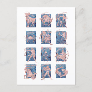 Zodiac 12 Star Signs Postcard