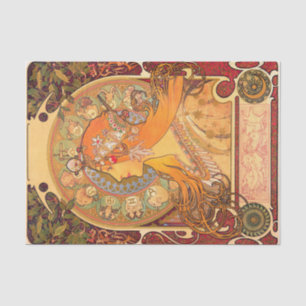 Zodiac, 1896 by Alphonse Mucha Tissue Paper