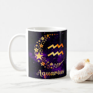Zodiac Aquarius Design Coffee Mug Cup