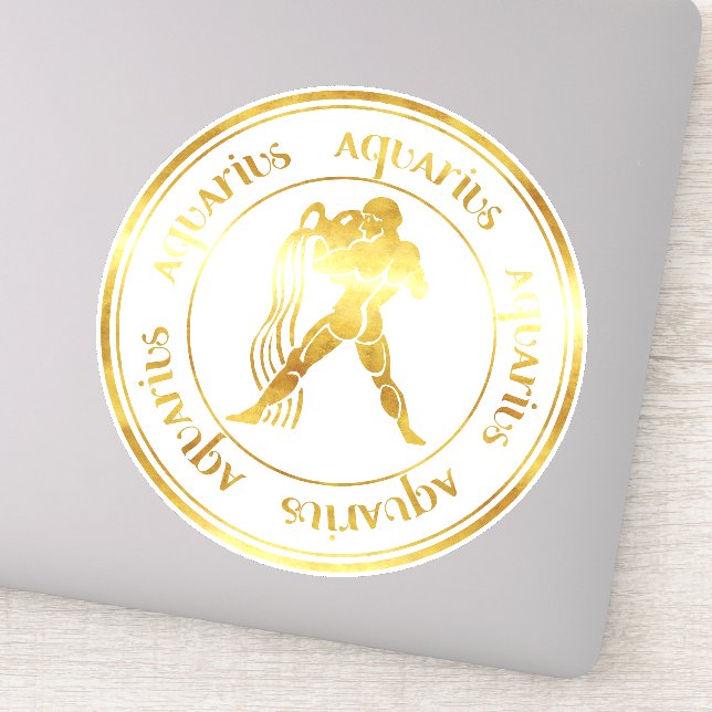 Zodiac : Aquarius Gold Foil (Look) Seal (Detail)