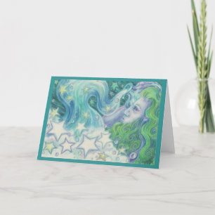 Zodiac Aquarius greetings card