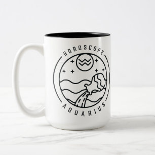 Zodiac AQUARIUS Horoscope Design  Two-Tone Coffee Mug