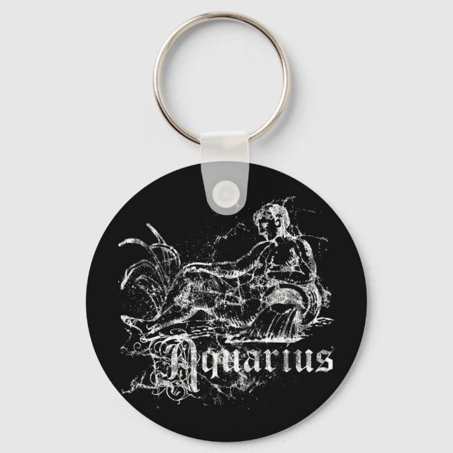 Zodiac Aquarius Key Ring (Front)