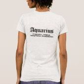 Zodiac Aquarius mediaeval woodcut design burnout T T-Shirt (Back)