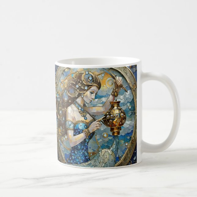 Zodiac - Aquarius The Water Bearer Coffee Mug (Right)