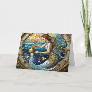 Zodiac - Aquarius The Water Bearer Mermaid Card