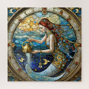 Zodiac - Aquarius The Water Bearer Mermaid Jigsaw Puzzle