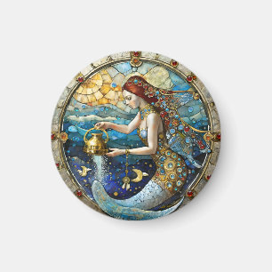 Zodiac - Aquarius The Water Bearer Mermaid Magnet