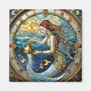 Zodiac - Aquarius The Water Bearer Mermaid Magnet