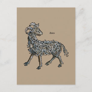 Zodiac: Aries, 1482 Postcard