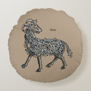Zodiac: Aries, 1482 Round Cushion