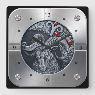 Zodiac ~ Aries ~ Celestial ~ Western Astrology ~ Square Wall Clock