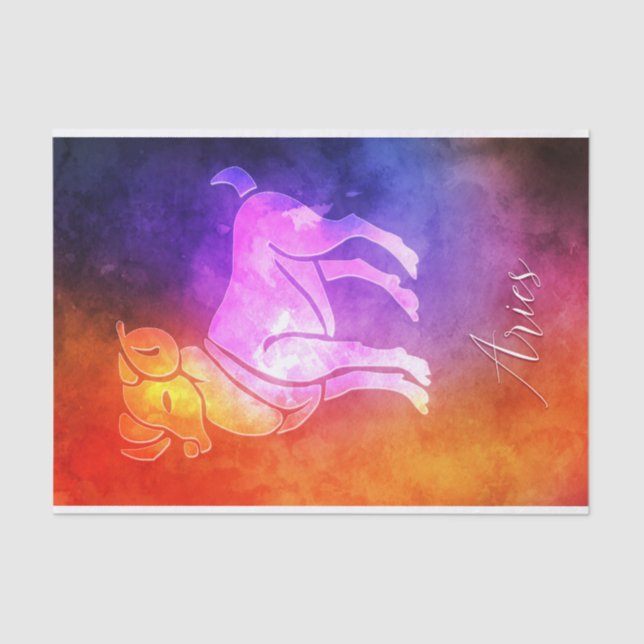 Zodiac : Aries Colourful Candy Colours Tissue Paper (Front)