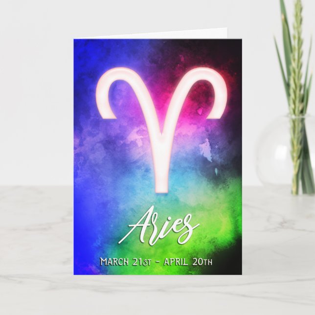 Zodiac : Aries Dates Birthday Card (Front)