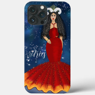 Zodiac Aries Goddess in Blue Celestial  iPhone 13 Pro Max Case