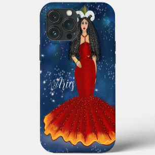 Zodiac Aries Goddess in Blue Celestial iPhone 13 Pro Max Case
