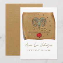 ZODIAC - Aries - Personalised Birthday Card