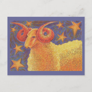 Zodiac Aries postcard