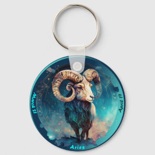 Zodiac Aries Ram Customise Personal Keychain