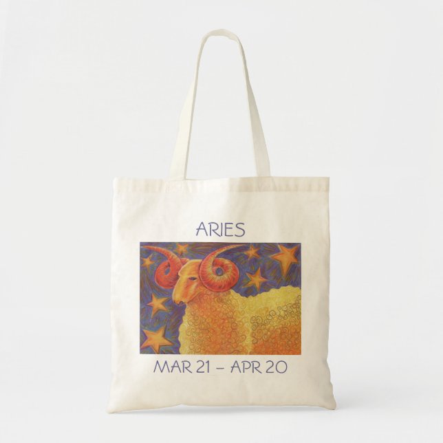 Zodiac Aries tote bag text (Front)