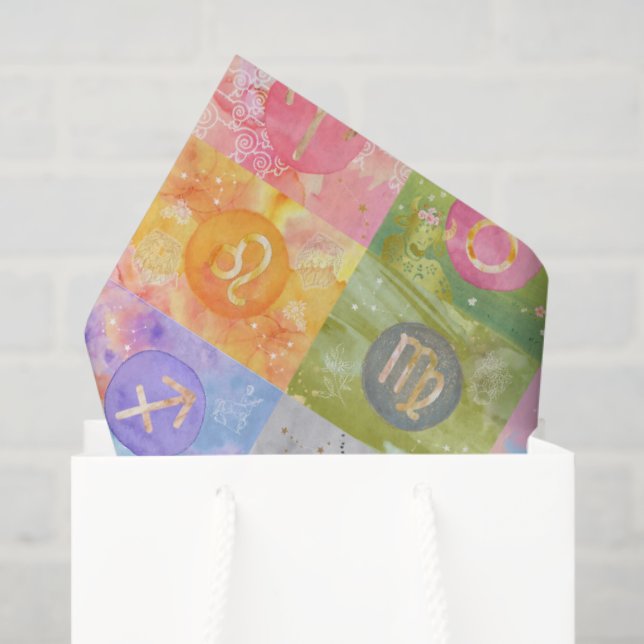 Zodiac Astrological Signs Birthday Art Tissue Paper (Gift Bag)