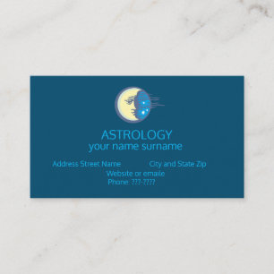 Zodiac Astrology Moon and Stars Business Card